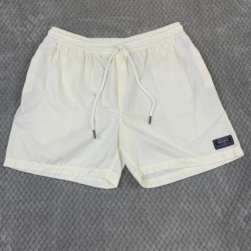 Wowie OG Shorts 5" Mens Large Cream Off White Casual El Diablo Blanco Pockets